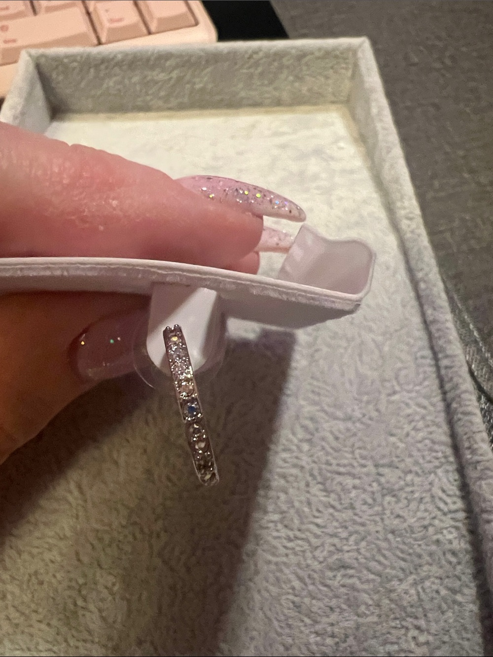 Silver Crystal Pavé Hoop Earrings in Silver with AB Swarovski Crystal